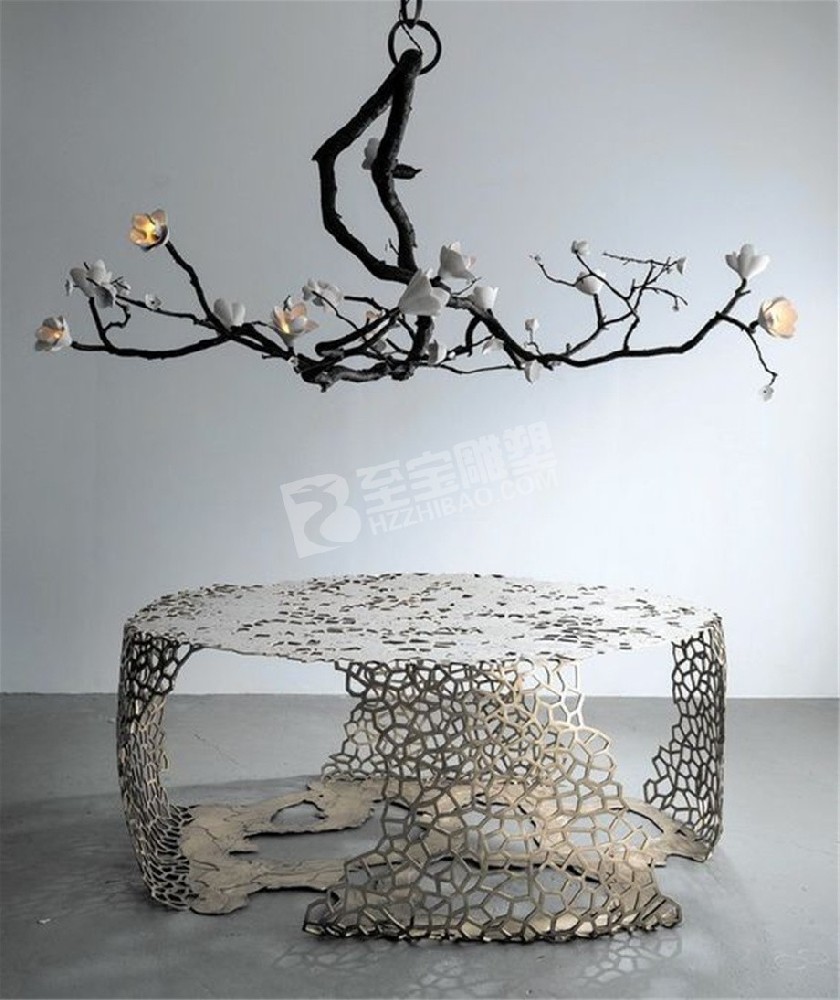 展覽館鏤空創(chuàng)意樹(shù)樁不銹鋼雕塑定制